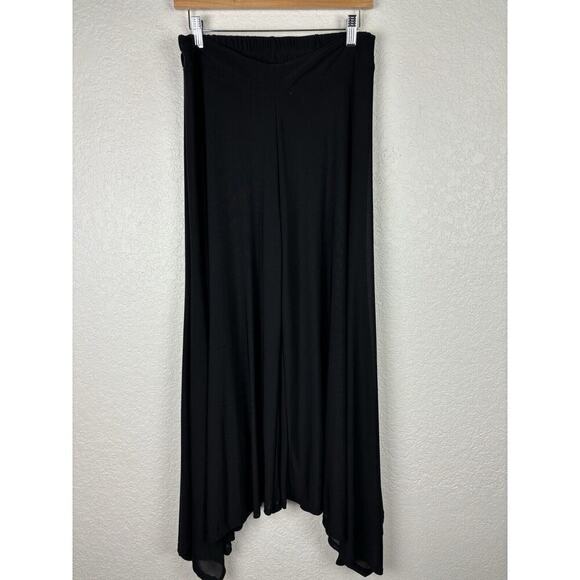 KOKOMO Women’s Palazo Pants Size Large Black Wide‎ Leg Lagenlook Minimalist Boho - Picture 1 of 10